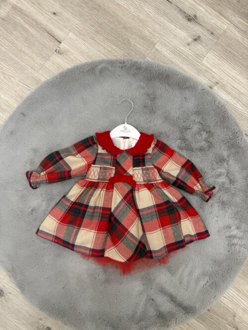 Abito quadri tartan e velluto deolinda natale