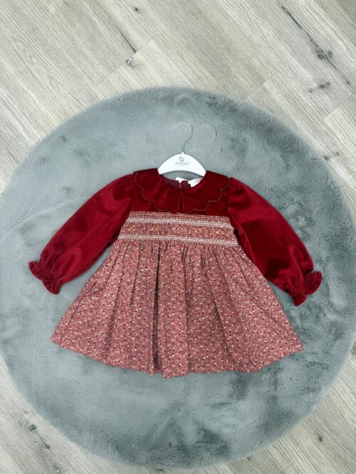 Abito floreale in velluto Deolinda