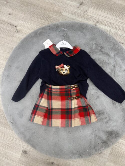 Coordinato tartan e pura lana natalizio Deolinda