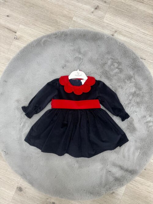 Abito velluto blu e rosso deolinda