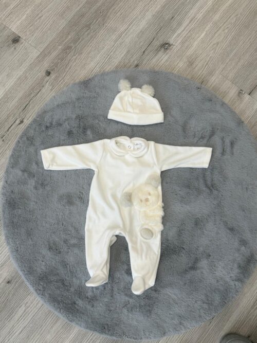 Coordinato tutina e cappello deolinda ciniglia