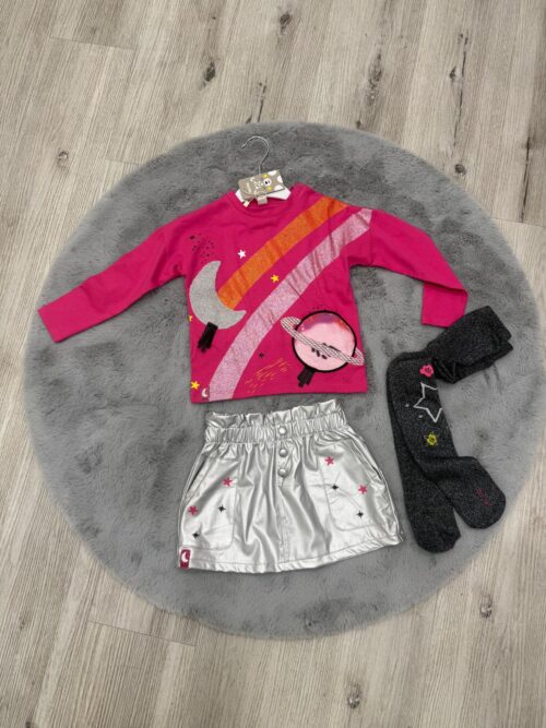 Completo bambina Tuc Tuc in gonna tema spazio