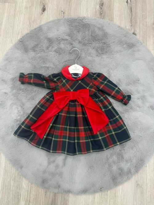 Abito neonata quadri natalizio