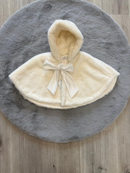 Mantellina panna in pelliccia deolinda