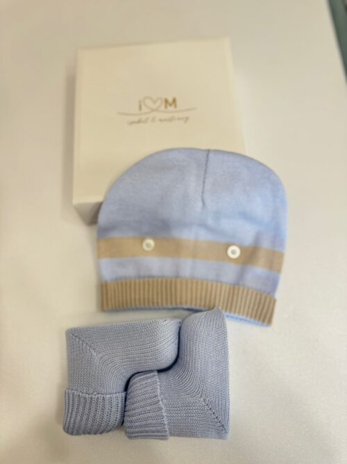 Set cappellino e scarpette neonato in filo