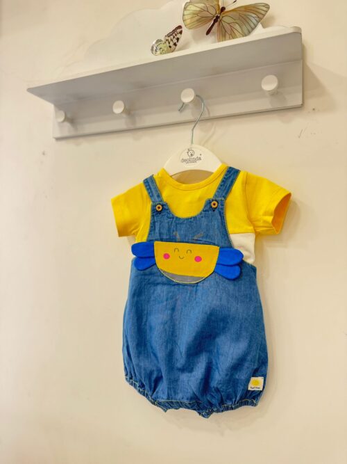 Pagliaccetto in denim e cotone neonato TucTuc