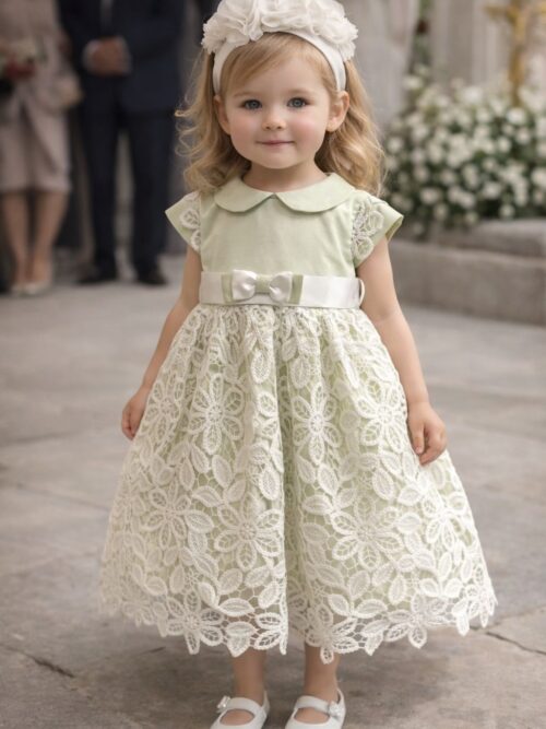 Abito cerimoniale e fermaglio bimba La Sartoria Dei Piccoli