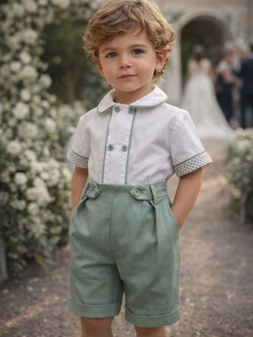 Completo cerimoniale bimbo in cotone La Sartoria Dei Piccoli