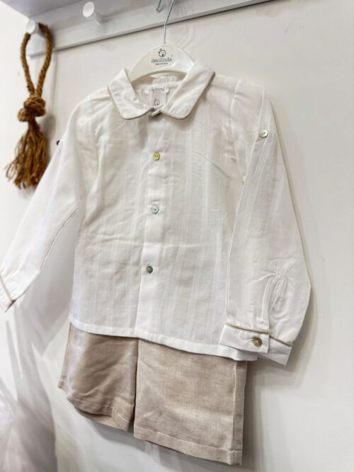 Completo in camicia in lino bimbo Deolinda