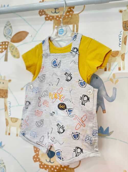 Completo in cotone a salopette neonato  TucTuc