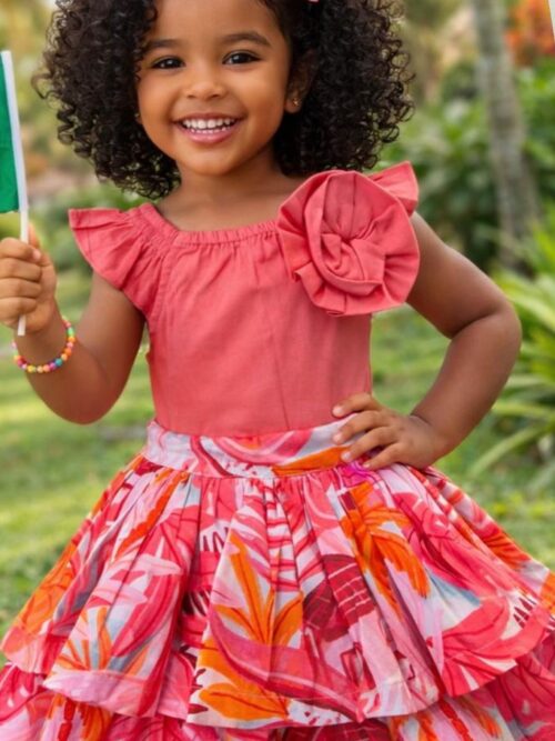 Completo bimba pesca fantasia floreale TucTuc