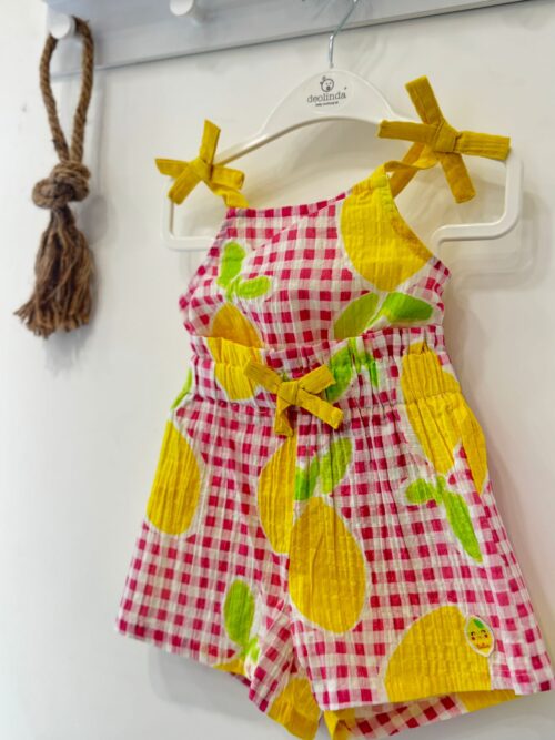 Coordinato in tela bimba fantasia limoni TucTuc