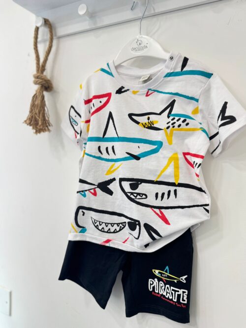 Coordinato fantasia squali puro cotone TucTuc