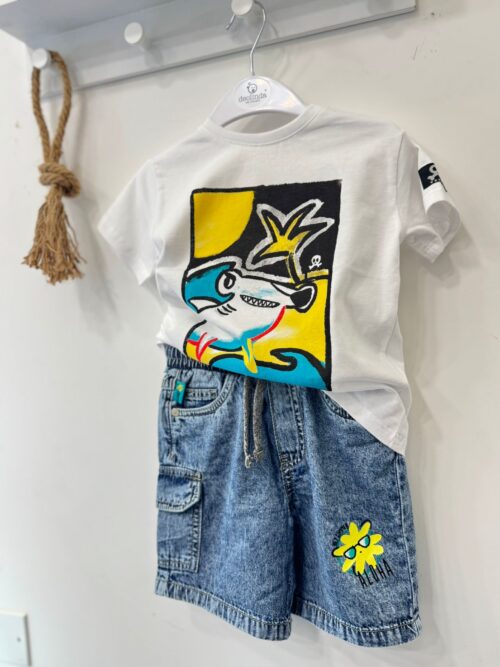 Coordinato cargo in cotone e denim TucTuc