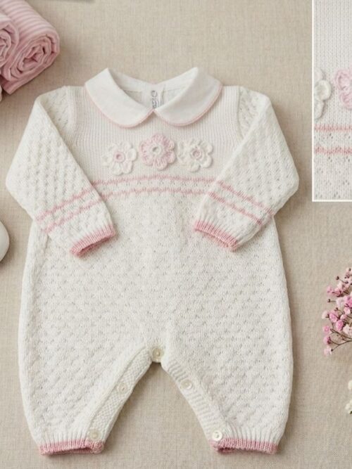 Tutina maniche lunghe ricamata La Sartoria Dei Piccoli