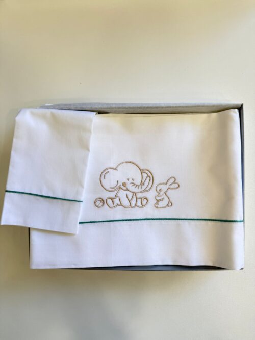 Lenzuolino per culla fantasia elefantino La Sartoria Dei Piccoli