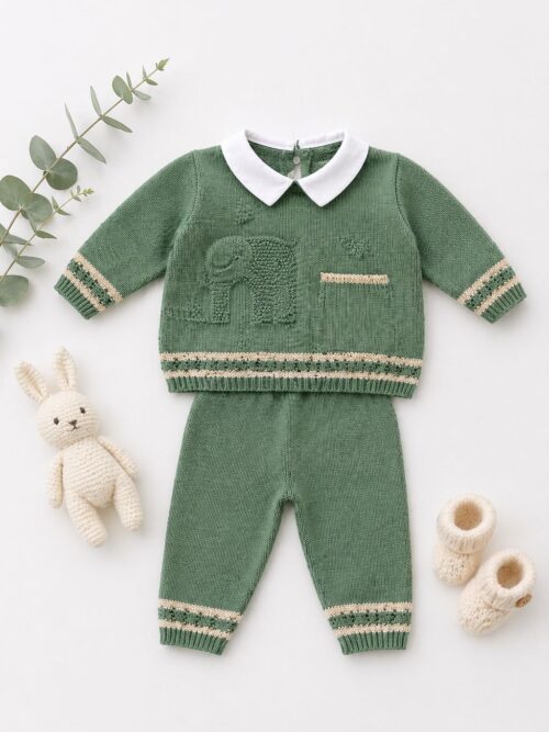 Coordinato clinico in filo verde La Sartoria Dei Piccoli