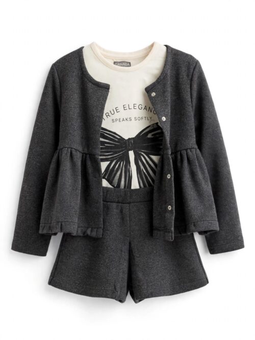 Coordinato short t-shirt e blazer in calda maglina