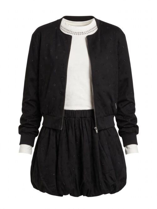 Coordinato con brillantini gonna ballon e maglia in cotone