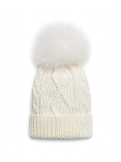 Cappello bianco neve in pura lana e pelliccia La Sartoria Dei Piccoli