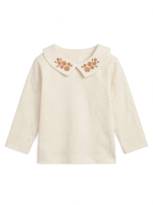 T-shirt con dettagli rosa in materiali naturali