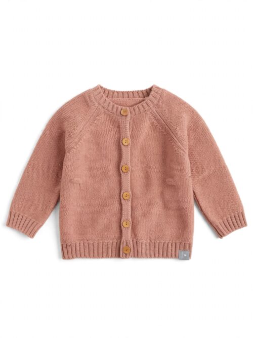 Cardigan rosa in pura lana materiali naturali