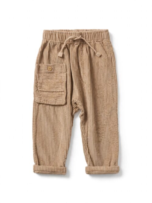 Pantalone beige realizzato in materiali naturali