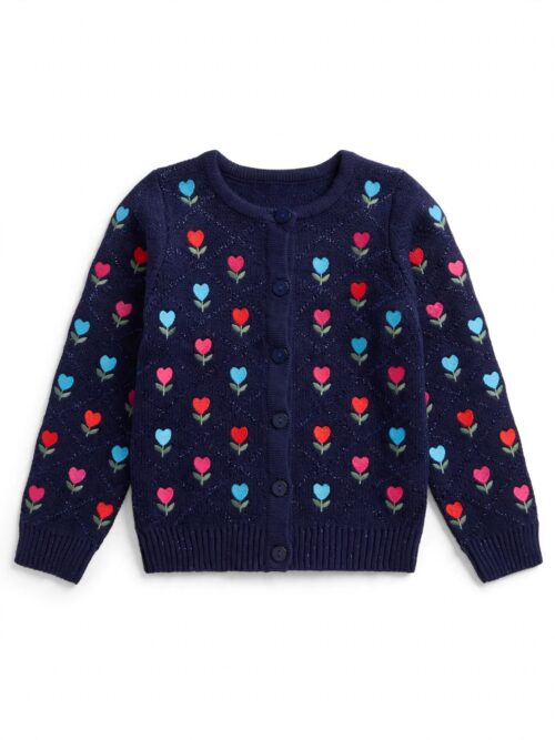 Cardigan in lana mista fiori TucTuc