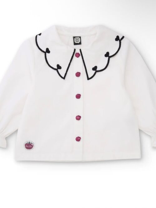 Camicia in caldo cotone colletto ricamato TucTuc